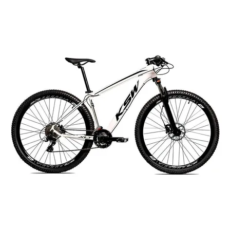 Bicicleta Alumínio Aro 29 Ksw 24v Freio Disco Xlt Cor Branco Tamanho Do Quadro 21
