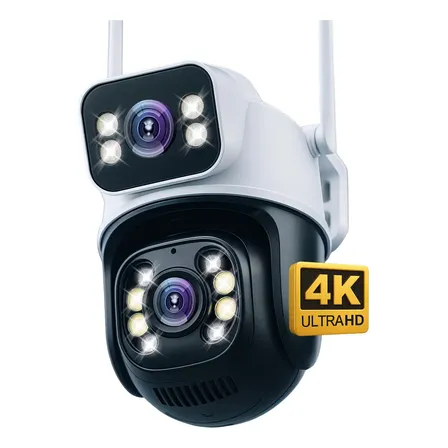 Câmera Segurança Ip Externa Wifi A28 App Icsee À Prova Dágua Ip66 Dome Lente Dupla Lentes 2 Em 1