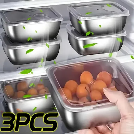 Pote Organizador De Geladeira Em Inox Com Tampa Variation