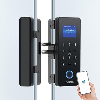 Fechadura Eletronica Inteligente Digital Biométrica WKZW-B6, para Porta de Vidro, Tuya APP,