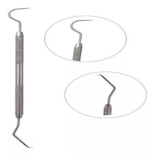 Instrumento Limpeza Dente Remover Tartaro Aço Inox Sonda Exploradora manutençao