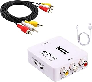 Conversor HDMI para RCA, HDMI para AV, 1080p HDMI Mini RCA adaptador conversor de áudio e vídeo