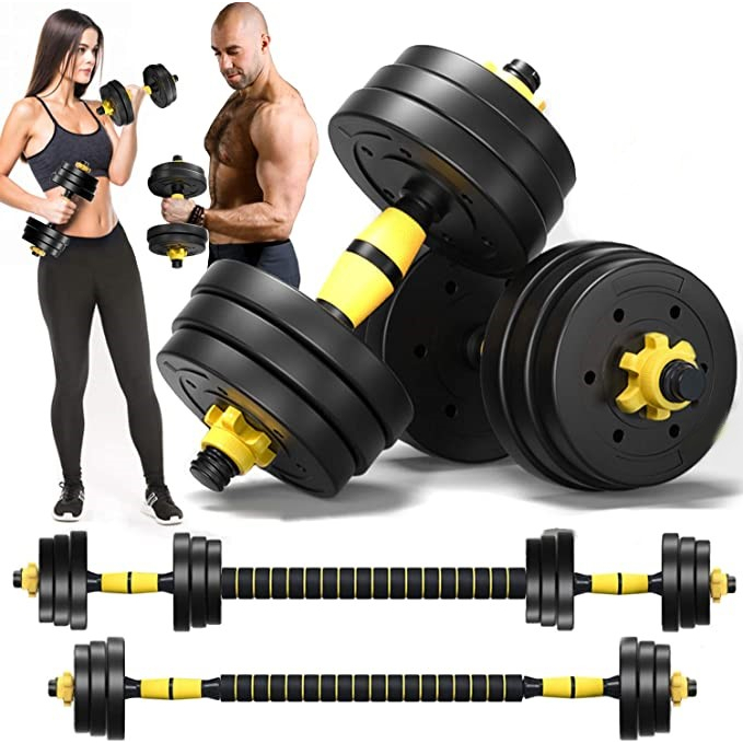 Kit Halteres 3 em 1 40kg Anilha Barra Musculação Academia Peso Ajustável Segurança e Durabilidade