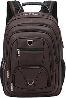 Mochila Executiva Couro Sintético Antifurto Notebook 17USB Impermeável 50L Masculina Trabalho