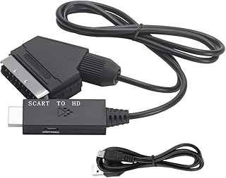 Scart para adaptador de áudio e vídeo de TV compatível 1080P/720P cabo conversor para HDTV Stb DVD