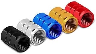 Tampas de Válvula de Pneu Fluorescentes, Kit com 4 Peças, Alumínio, Estilo Automotivo, Acessórios