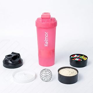 Coqueteleira Whey Protein Com Compartimento Shaker Academia 500ml BPA Free Com Mola Misturadora
