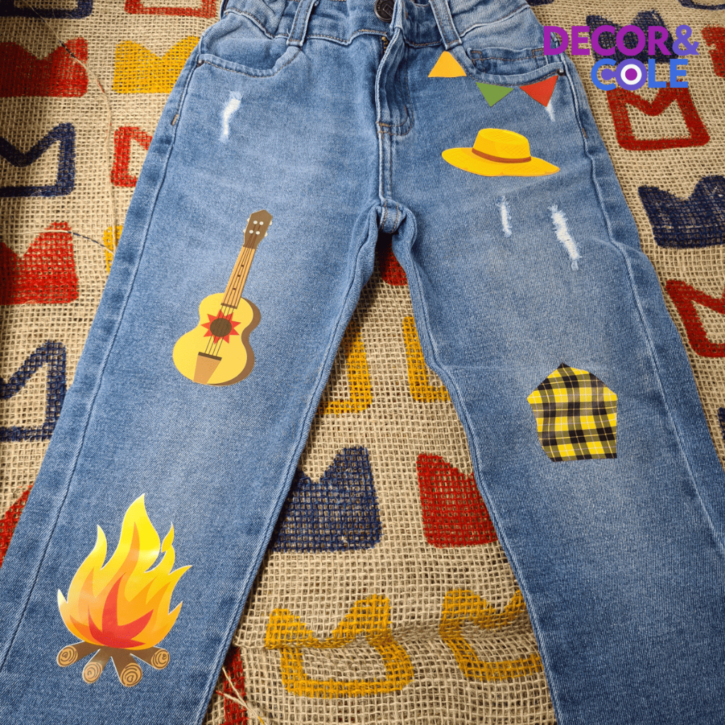 Adesivo Para Roupa Festa Junina Retalho Remendo Cartelas de Adesivos