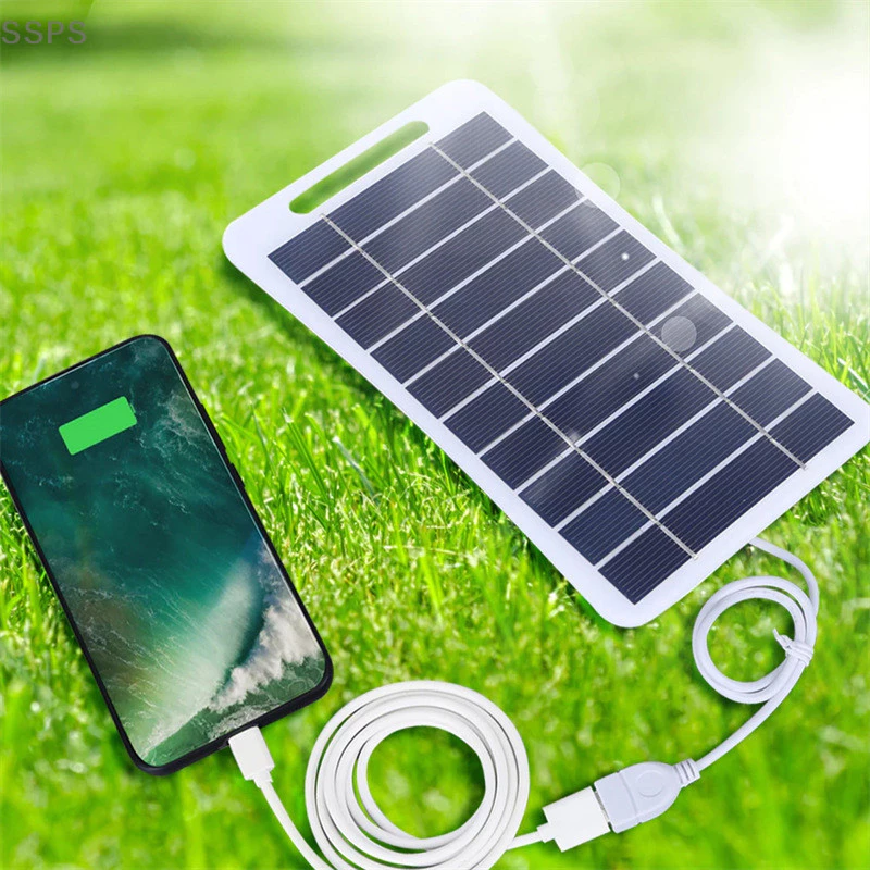 [SSPS] Painel Solar De 2W Com USB À Prova D'água Para Caminhadas Ao Ar Livre E Acampamento De Carregamento De Banco