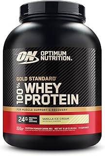 Optimum Nutrition Whey Gold Standard 2.27kg Vanilla Ice Cream Suplemento Alimentar Esportivo