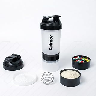 Coqueteleira Whey Protein Com Compartimento Shaker Academia 500ml BPA Free Com Mola Misturadora