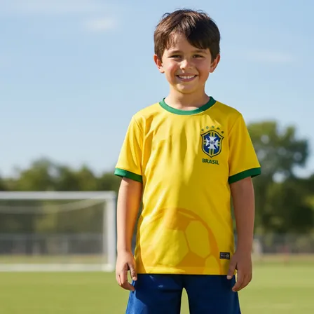 Camiseta Infantil Brasil Unisses Infantil Amarela 2 Ao 12 Amarelo 12