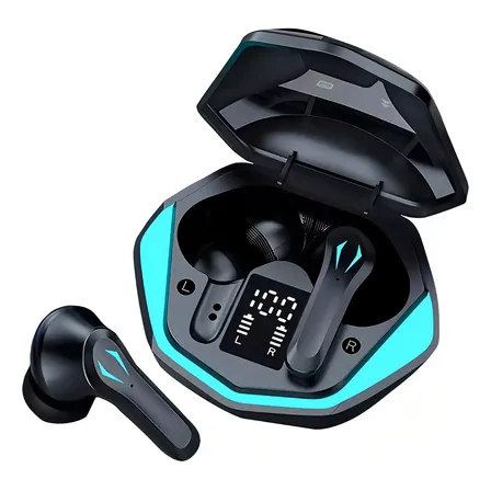 Fone De Ouvido Casenn G9s Bluetooth Tws Gamer Preto Com Microfone E Led