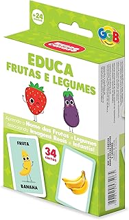 Cartas Educa Frutas e Legumes 34 Cards Grandes GGB Plast