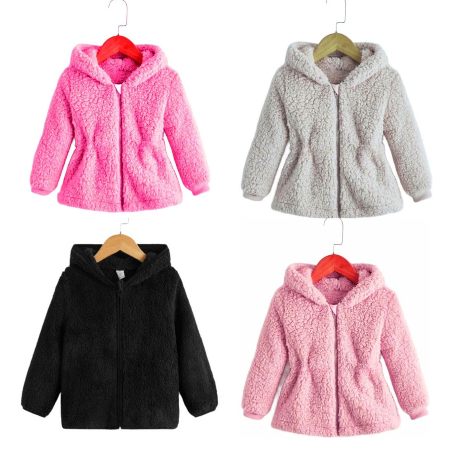 Blusa de frio Menina Infantil Pelinho com Capuz feminina TOUCA Tedy Casaco Teddy Ted JAQUETA