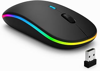 Mouse Sem Fio Recarregável Wireless Bluetooth Optico Led Rgb Colorido Ergonômico Usb 2.4 Ghz