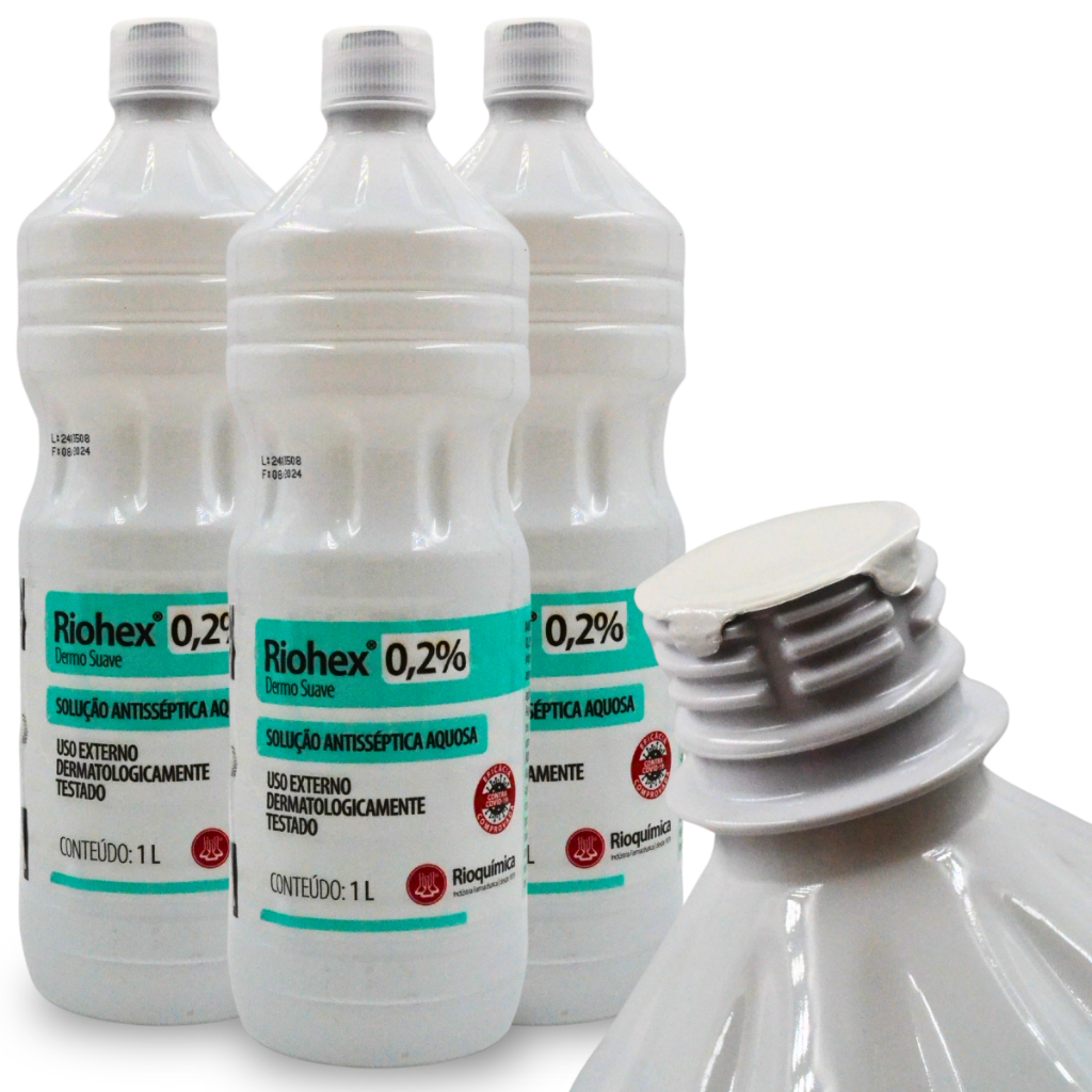 Clorexidina Riohex 0,2% Antisséptico para Higienização da Pele com Feridas Sem Álcool - Rioquímica