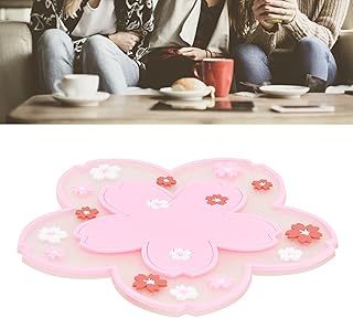 Porta-copos com padrão de flores, isolamento térmico, tapetes antiderrapantes, proteção de mesa,