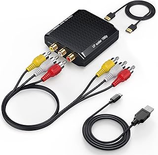 WENTER Conversor RCA para HDMI, conversor AV para HDMI 1080p, mini adaptador de áudio e vídeo CVBS
