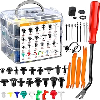 Kit Clipes Automotivos 820 Peças 26 Tamanhos, Fixadores e Rebites Plásticos Universais para