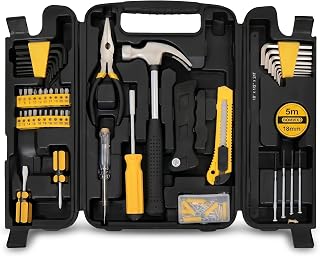 Kit de Ferramentas com 200 Peças e Maleta Organizadora, Jogo Completo para Reparos Domésticos,