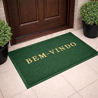 Tapete Capacho de Entrada Bem-Vindo Antiderrapante em PVC Capacho Emborrachado Resistente, Alta