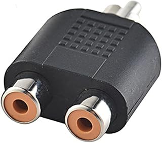 Conversor RCA para 2RCA, RCA macho para 2 RCA fêmea banhado a níquel adaptador divisor para áudio