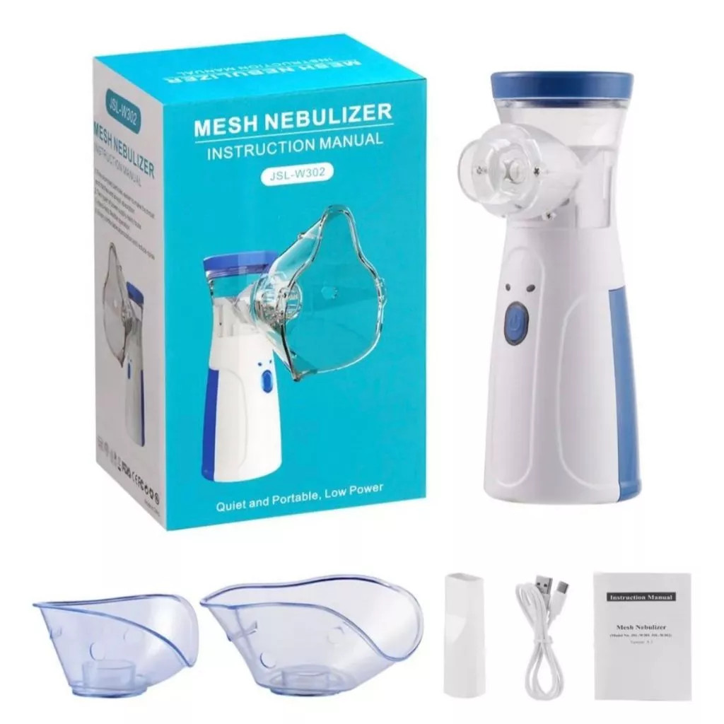 Inalador Portátil Mesh Nebulizador Adulto e Infantil Silencioso Saúde Respiração a pilha e bivolt
