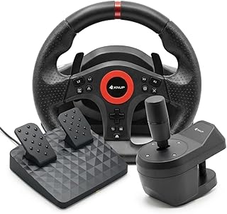 Volante Gamer 270° Vibração Pedais Cambio Sequencial Para Pc Ps4 PS3 Xbox One Xbox Series 7 em 1
