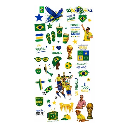 Aplique Adesivo Exclusivo Dtf Copa Do Mundo Brasil Termocolante Camiseta Calça Pronto Para Estampar