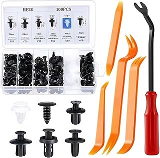Kit 100 Presilhas Automotivas Universais – Grampos para Parabarro, Parachoque e Forro de Porta + 3