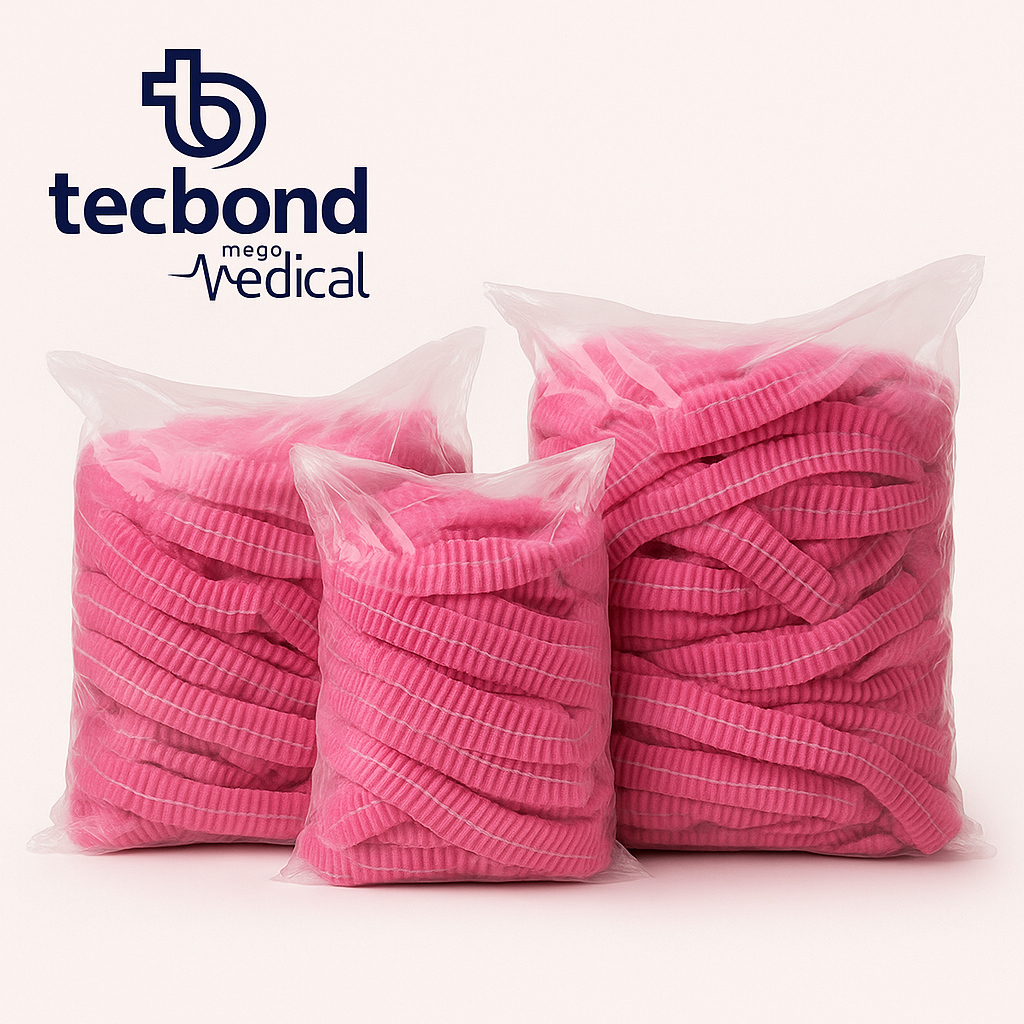 Touca Descatavel em TNT - Cor Pink Pacote 100 UN - c/ Anvisa - Touca De procedimento