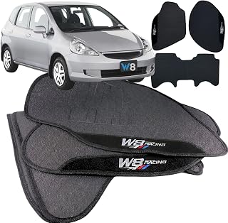 Jogo de Tapete Borracha Automotivo pra Carro Compatível com Fit 2004 2005 2006 2007 2008 Com Logo