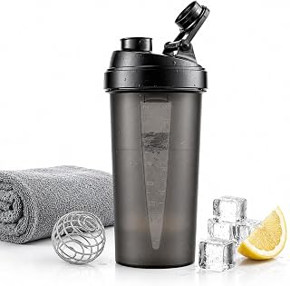Coqueteleira de 700 ml para proteína em pó, copo de mistura fitness com bola de liquidificador de
