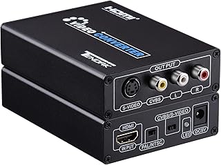 Tendak HDMI para Composto 3RCA AV S-Video R/L Áudio Conversor Vdieo Adaptador Upscaler Suporte 720P