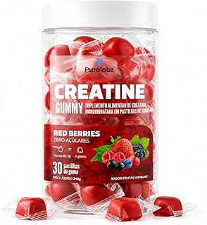 Creatina Monohidratada Gummy PuroLabz | 30 Gomas | Embaladas Individualmente | Sabor Frutas