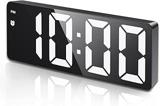 (Versão atualizada) Relógio despertador digital, Relógio LED para quarto, Relógio eletrônico de