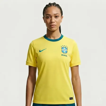 Camisa Brasil Nike I 2026/27 Fã Feminina Amarelo/verde G