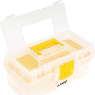 Vonder, Caixa Plástica Para Ferramentas, Transparente E Amarela, Com 1 Bandeja, Cpv 0300.