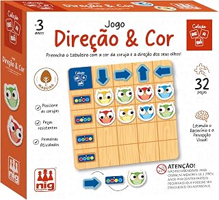 Nig Brinquedos Jogo Educativo Madeira Be a Bá Direção e Cor 32 Peças