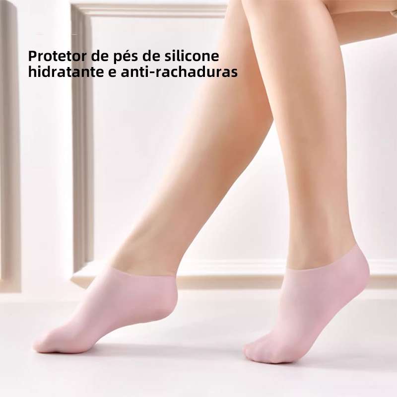2 Pcs Meias De Silicone Para O Cuidado Dos Pés Gel Hidratante Anti-Rachaduras Removedor De Pele