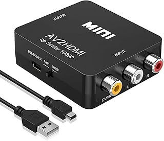 Conversor RCA para HDMI, AV para HDMI, 1080p 4K Video Audio TV 3 RCA CVBS HDMI com cabo de