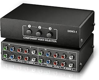 Linkstyle Caixa de comutação de vídeo AV 3 em 1 componente de saída 1080P, 3 vias composto 3 RCA AV