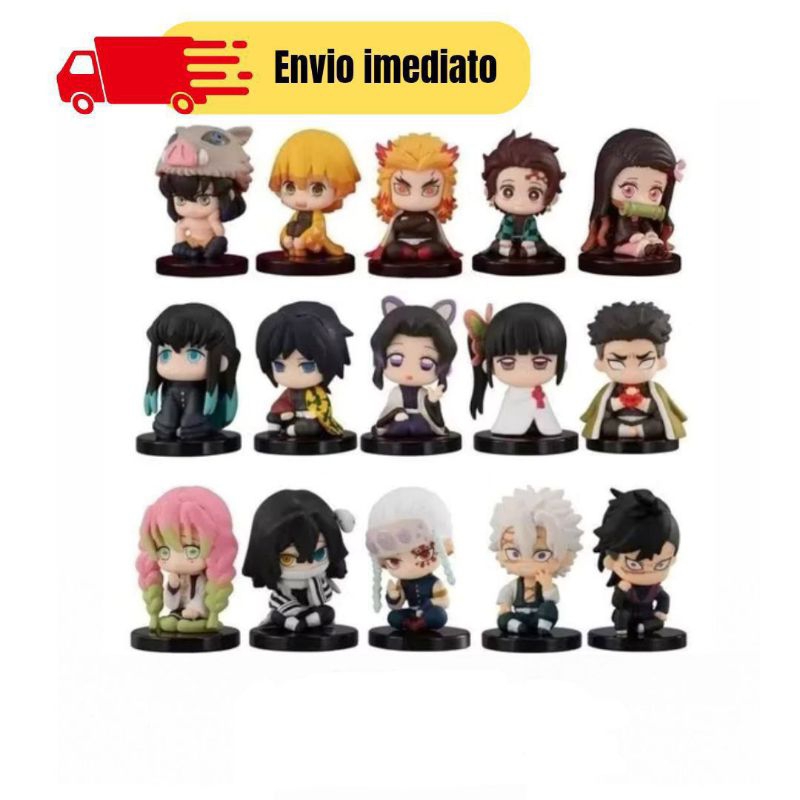 conjunto q versão demon slayer mitsuri obanai boneca tanjiro inosuke zenitzu figura de brinquedo