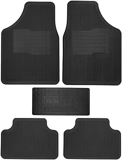 Jogo de Tapetes Automotivos Emborrachados Universal para Carros (Kit 5 Peças Logo Vw)