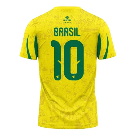 Camisa Brasil Numero 10 Torcedor Masculina Adulto Futebol  Copa26 Amarela G