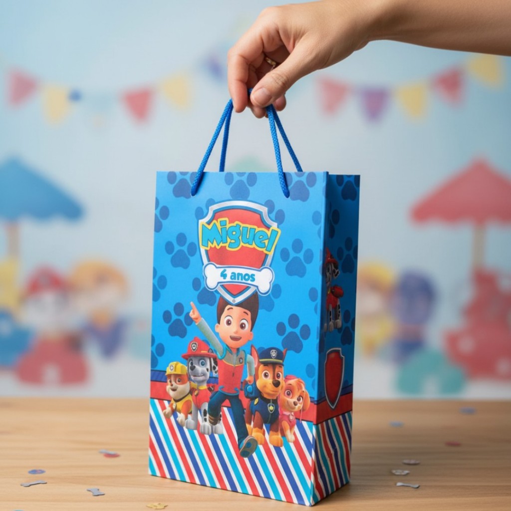 Kit Sacolinhas Personalizadas Patrulha Pet