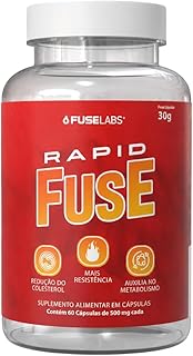 Rapid Fuse Pré Treino e Termogênico (Foguinho) - 60 Cápsulas com Cafeína, Psyllium e Picolinato de
