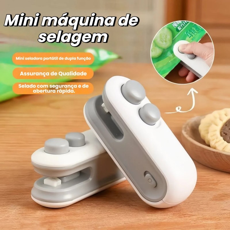 1/2/3/4  Peças Mini Máquina Seladora Recarregável Para Embalagens Plásticas - Selagem Rápida/ Alta