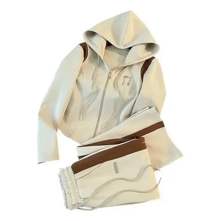 Moletom Feminino Conjunto Capuz E Calça Larga Para Conforto